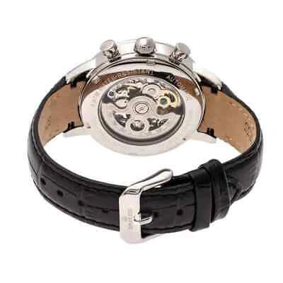 Pre-owned Empress Beatrice Silver Skeleton Dial Black Leather Strap Ladies Watch Em2001