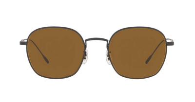 Pre-owned Oliver Peoples Ades Ov 1307st Matte Black/true Brown (5062/53) Sunglasses