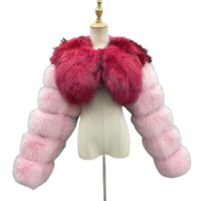 Pre-owned Handmade Real Fox Fur Shrug Cropped Blazer Cape Bolero Short Jacket All Sizes & Custom In Natural And Dyed Colors