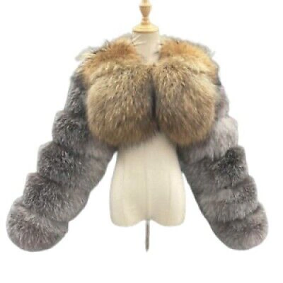 Pre-owned Handmade Real Fox Fur Shrug Cropped Blazer Cape Bolero Short Jacket All Sizes & Custom In Natural And Dyed Colors