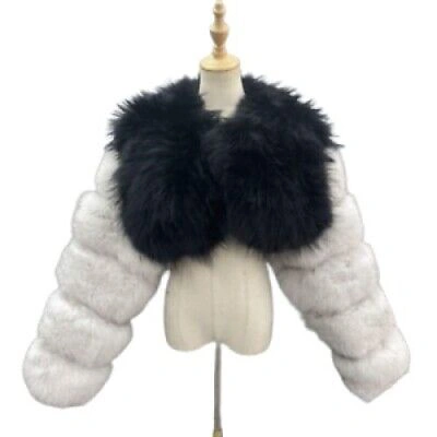 Pre-owned Handmade Real Fox Fur Shrug Cropped Blazer Cape Bolero Short Jacket All Sizes & Custom In Natural And Dyed Colors