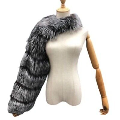 Pre-owned Handmade Real Fox Fur Single Sleeve With Neck  Custom Made Bespoke Made To Order In Natural And Dyed Colors