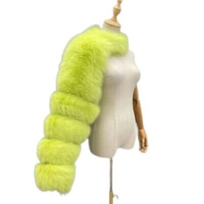 Pre-owned Handmade Real Fox Fur Single Sleeve With Neck  Custom Made Bespoke Made To Order In Natural And Dyed Colors