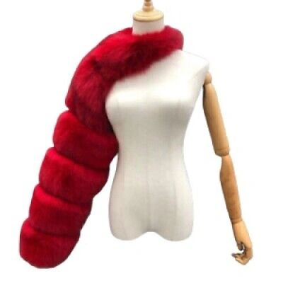 Pre-owned Handmade Real Fox Fur Single Sleeve With Neck  Custom Made Bespoke Made To Order In Natural And Dyed Colors