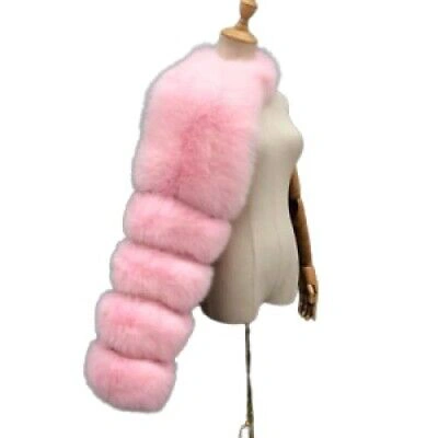 Pre-owned Handmade Real Fox Fur Single Sleeve With Neck  Custom Made Bespoke Made To Order In Natural And Dyed Colors