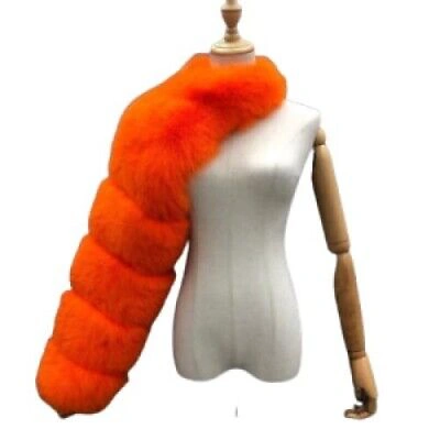 Pre-owned Handmade Real Fox Fur Single Sleeve With Neck  Custom Made Bespoke Made To Order In Natural And Dyed Colors