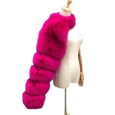 Pre-owned Handmade Real Fox Fur Single Sleeve With Neck  Custom Made Bespoke Made To Order In Natural And Dyed Colors