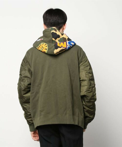 A BATHING APE RELAXED FIT FULL ZIP HOODIE MENS