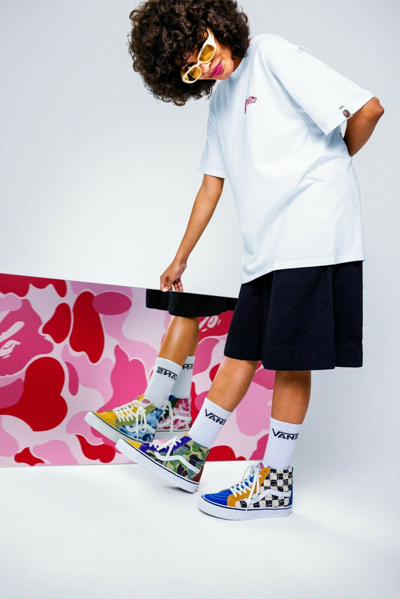 Pre-owned Vans Bape X  Multi Camo Sk8-hi Multi-color Size 8-12 In Multicolor