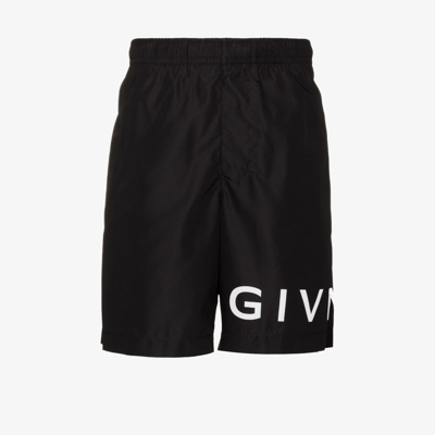 Shop Givenchy Logo Print Swim Shorts - Men's - Polyester In Black