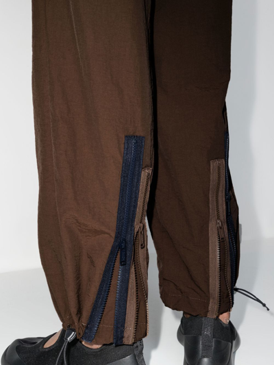 Shop Undercover Belted Straight-leg Trousers In Braun