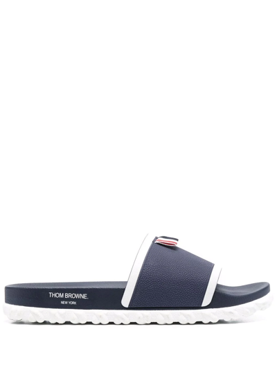 Shop Thom Browne Cable-sole Slides In Blau