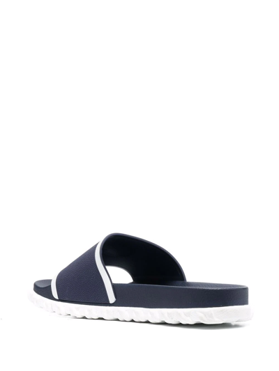 Shop Thom Browne Cable-sole Slides In Blau