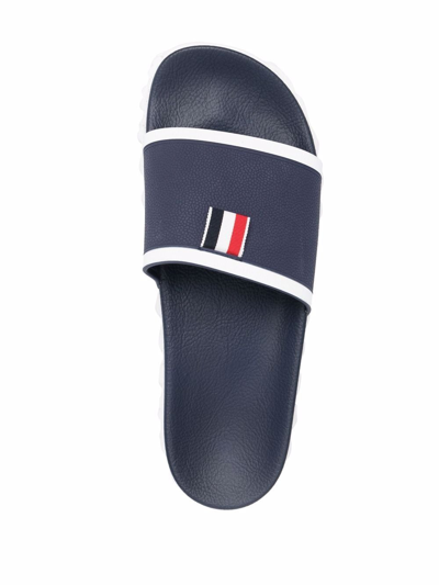 Shop Thom Browne Cable-sole Slides In Blau