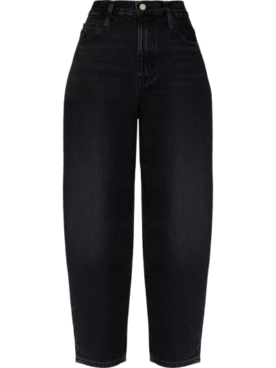 Shop Frame High-waisted Straight-leg Jeans In Schwarz