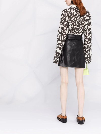 Nanushka Meda Belted Vegan Leather Mini Skirt In Black