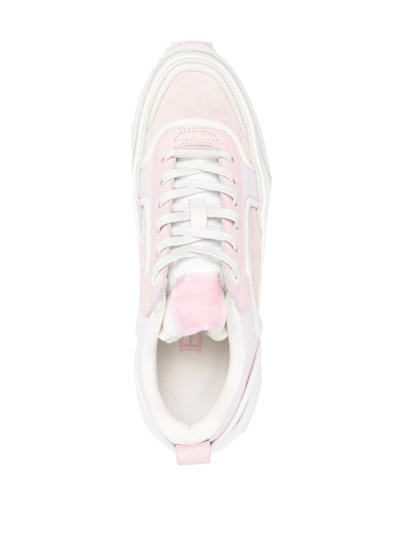 Shop Balmain Two-tone Low-top Sneakers In Pink