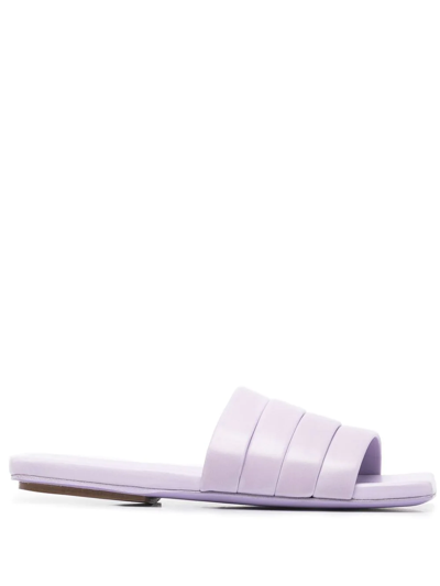 Shop Marsèll Square-toe Leather Sandals In Purple