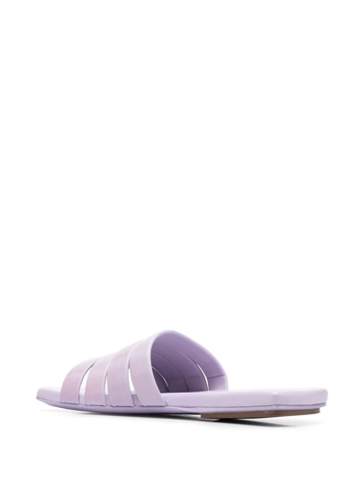 Shop Marsèll Square-toe Leather Sandals In Purple