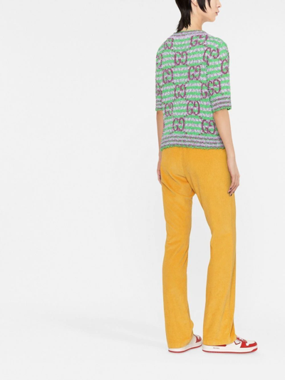 Gucci Gg Knitted Cotton T-shirt In Green | ModeSens