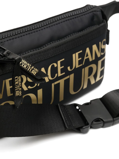 Shop Versace Jeans Couture Logo-print Detail Belt Bag In Black