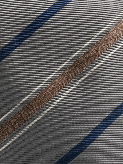 Shop Brunello Cucinelli Striped Silk Tie In Grau