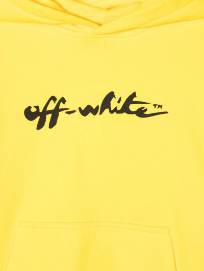 Shop Off-white Logo-print Detail Hoodie In Gelb