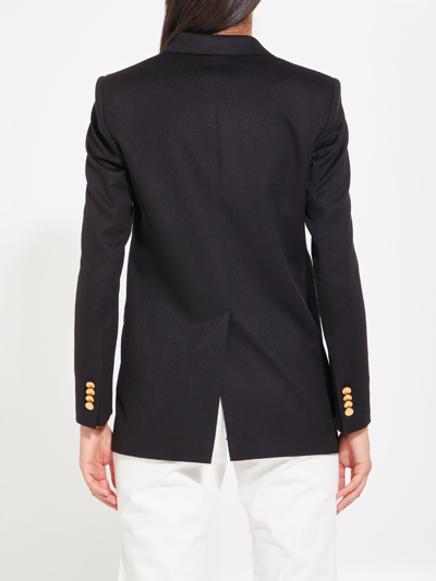 Tagliatore Double-breasted Houndstooth Jacket With Tailored Silhouette In Black