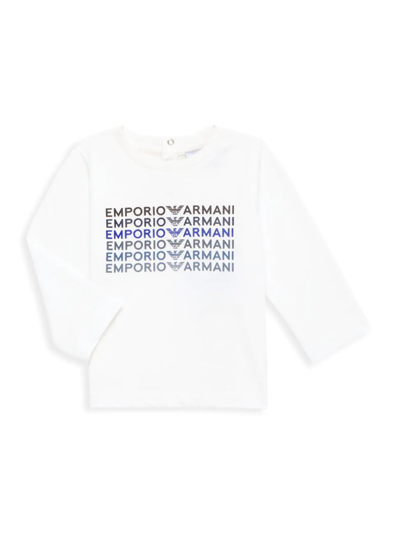 Shop Emporio Armani Baby Boy's Long-sleeve T-shirt In Ivory