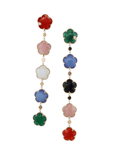 Shop Pasquale Bruni Women's Petit Joli 18k Rose Gold & Multi-gemstone Flower Drop Earrings