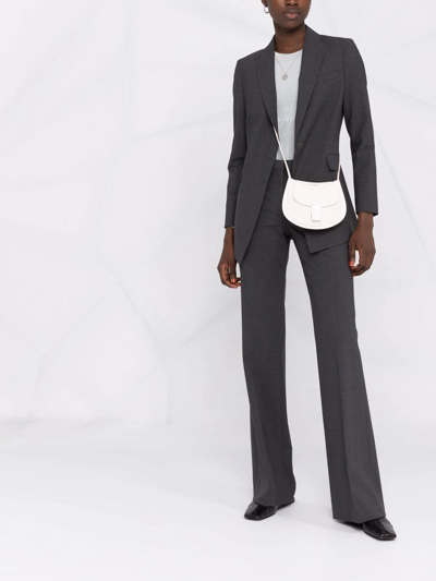 Theory Single-breasted Wool Blazer In Grey