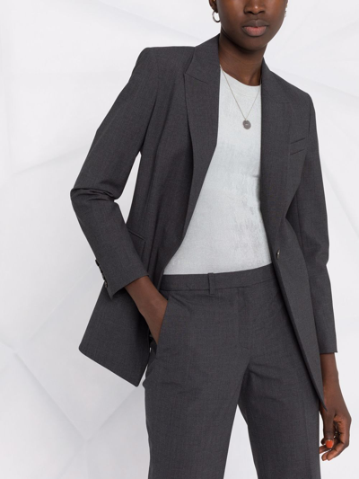 Theory Single-breasted Wool Blazer In Grey