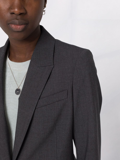 Theory Single-breasted Wool Blazer In Grey