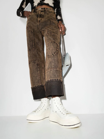 R13 High-top Platform Sneakers In Nude