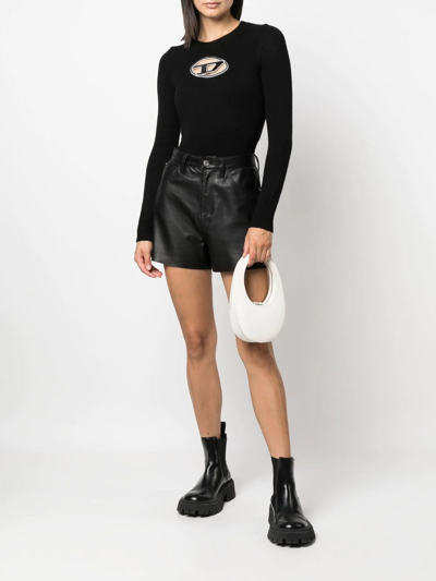 Diesel Wool And Cashmere Sweater With Cut-out Logo In Schwarz