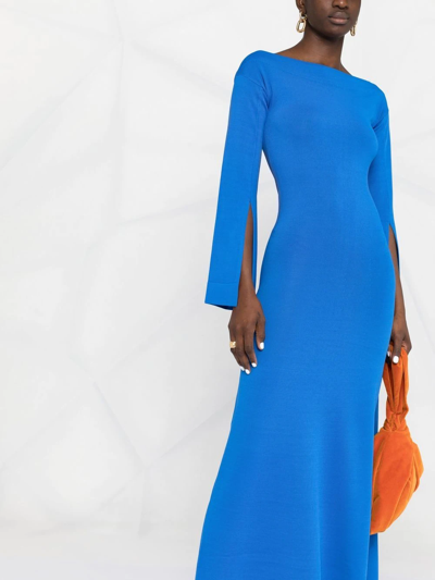 Shop By Malene Birger Sima Split-cuff Maxi Dress In Blue