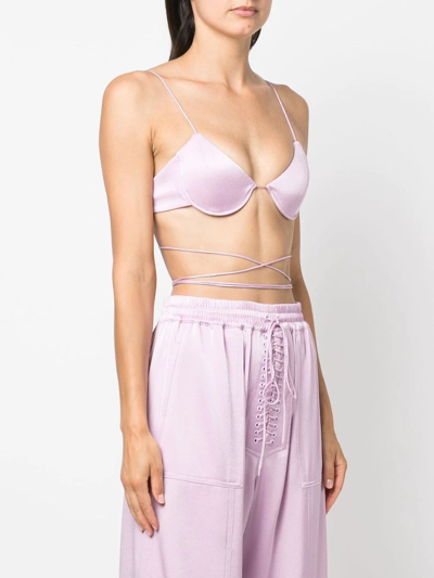 Shop Alex Perry Wraparoiund Bralette In Violett