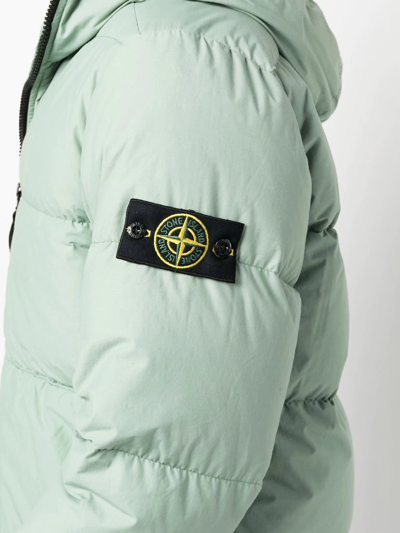 Shop Stone Island Compass-patch Puffer Jacket In Grün