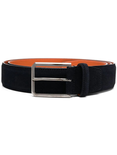 Shop Santoni Buckle Adjustable Belt In Black