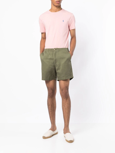 Shop Polo Ralph Lauren Embroidered-logo Short-sleeve T-shirt In Pink