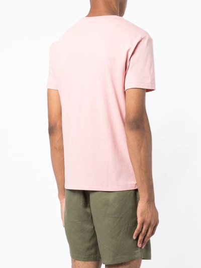 Shop Polo Ralph Lauren Embroidered-logo Short-sleeve T-shirt In Pink