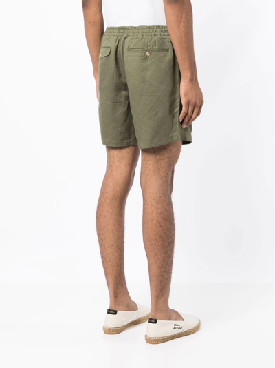 Shop Polo Ralph Lauren Elasticated-waist Above Knee Shorts In Green