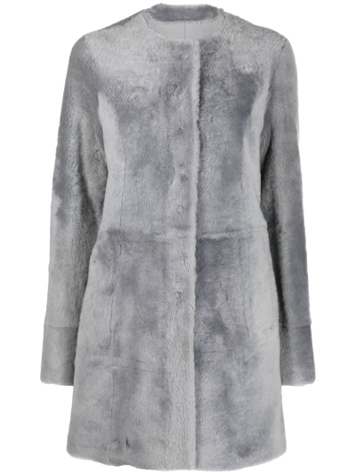 Shop Drome Reversible Single-breasted Coat In Grey
