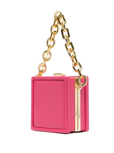 Shop Liu •jo Box Chain-strap Tote Bag In Rosa