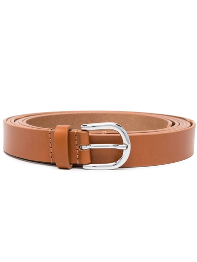 Shop Isabel Marant Buckled Leather Belt In Braun