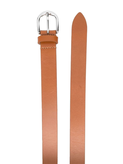 Shop Isabel Marant Buckled Leather Belt In Braun