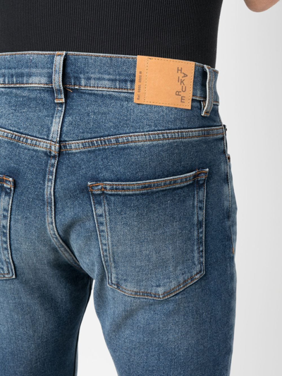 Shop Haikure Stonewashed Slim-fit Jeans In Blau