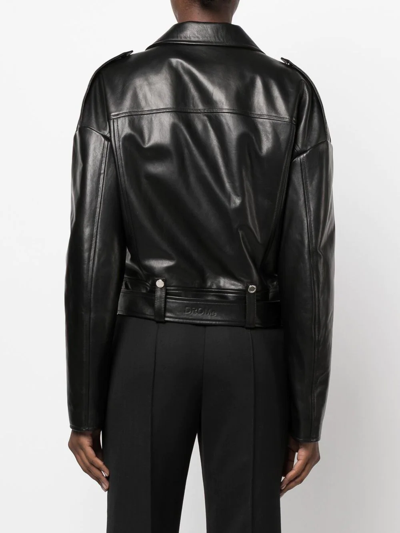 Shop Drome Lambskin Cropped Jacket In Schwarz