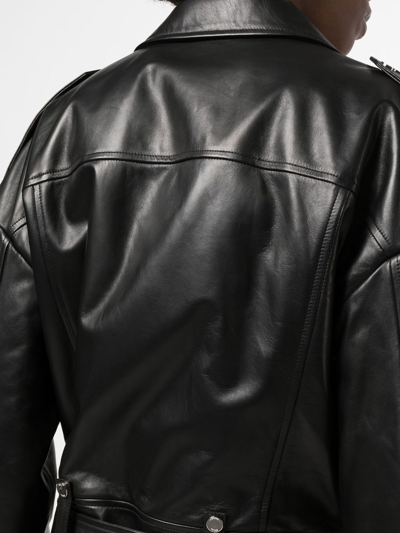 Shop Drome Lambskin Cropped Jacket In Schwarz