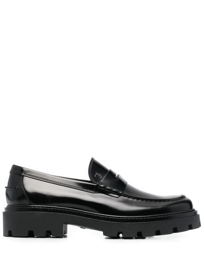 Shop Tod's Patent-leather Loafers In Schwarz